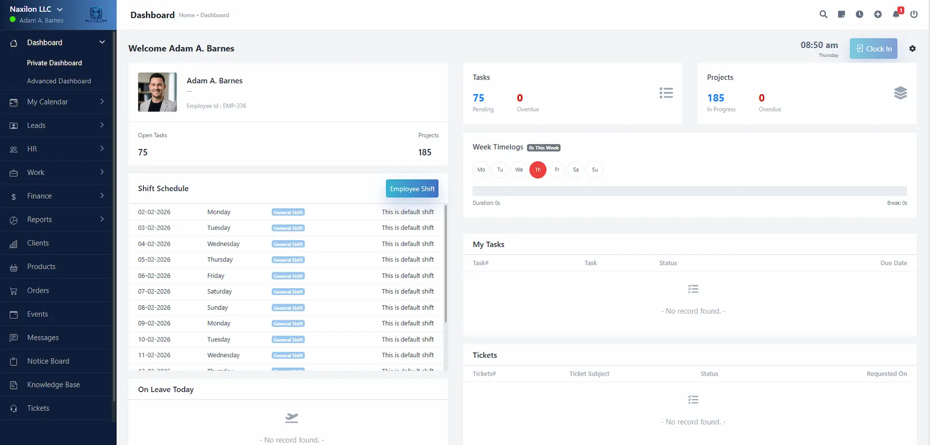 Naxio Suite on desktop (light mode)